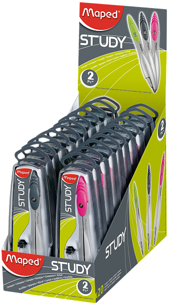 Циркуль 120 мм Maped Study с грифелем, +футляр с доп.гриф