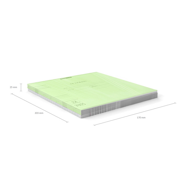 Тетрадь 12 л. лин. пластиковая обложка ErichKrause® Классика CoverPrо Neon, зеленый, А5+, на скобе 