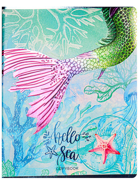 Тетрадь 96 л. кл. "ПЕРЕЛИВАЮЩАЯСЯ ЧЕШУЯ" 5 диз в сп, твин-лак, хол. тисн.ТМ"Collezione"