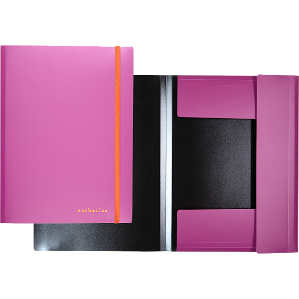 Папка с резинкой "deVENTE. Esthetics" A4 (230х320x20 мм) непрозрачная бургунди, полипропилен 600 мкм, фактура "soft-touch" широкая вертикальная резинка, 3 клапана, наполнение до 20 мм, индивидуальная упаковка,