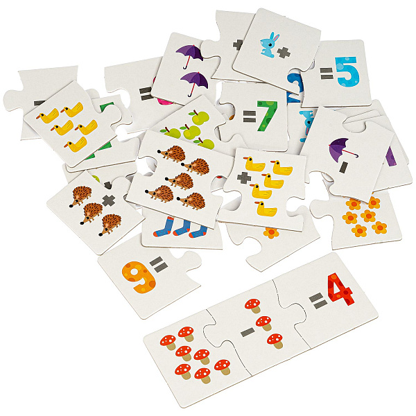 Пазл СКЛАДЫВАЕМ, ВЫЧИТАЕМ, Bondibon, 30 шт, 3 части, BOX