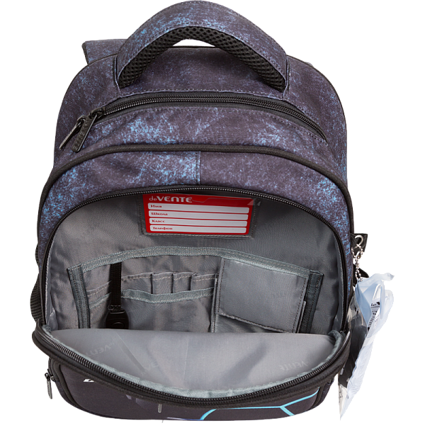 Рюкзак "deVENTE. Grade. Super Division" школьный жесткий 37x28x16 см (16 л) вес 700 г, 1 отд. на молнии с разделителями для учебников, 1 отделение с органайзером, 2 передних кармана, 2 боковых кармана сеткой на резинке, эргономичная формоустойчивая в