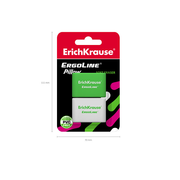 Ластик ErichKrause® ErgoLine® Pillow (в блистере 2шт.)