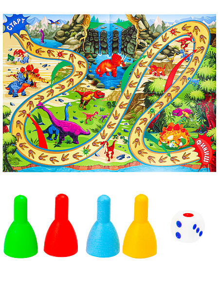 Игра настольная (ходилка) "Рыжий кот" ДИНОЗАВРЫ"