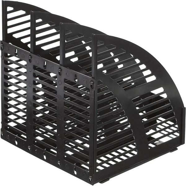 Лоток сборный вертикальный 3 отд. черный, ширина 240 мм, Attache