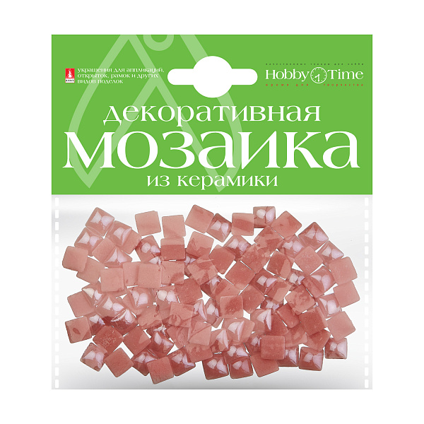 Мозаика декоративная из керамики 8х8 мм,100 шт., РОЗОВЫЙ