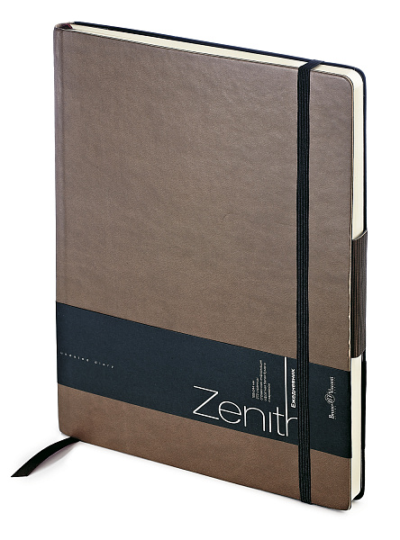 Ежедневник недат А5 "ZENIT" на резинке КОРИЧНЕВЫЙ