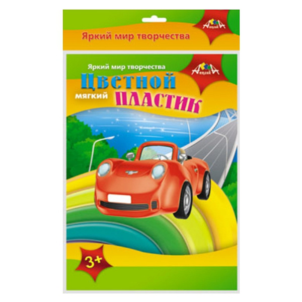 Пластик цветной мягкий А4 4 цв. ПЭТ "Машинка" 