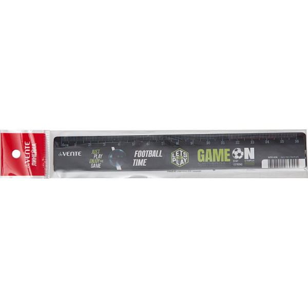 Линейка 16 см "deVENTE. Football Time" с дизайном, с индивид.маркир., с цветным стикер