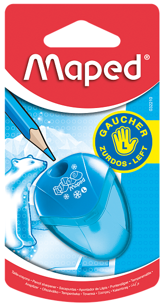 Точилка 1 отв. Maped I-Gloo для левшей, полупрозр.контейнер, дисплей