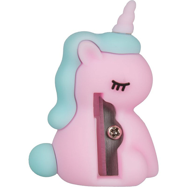 Точилка 1 отв. "deVENTE. Unicorn" 28x37x50 мм, пластиковая с покрытием Soft Touch, каждая в индивидуальном пакете с с индивидуальной маркировкой