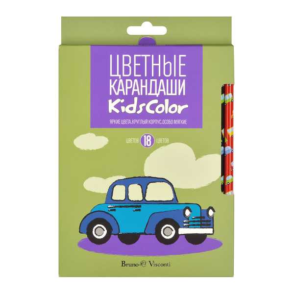 Карандаши 18 цв. "KidsColor" 6 видов
