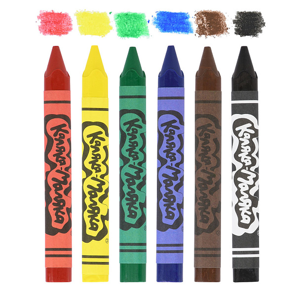 Мелки восковые утолщенные 6 цв. "Каляка-Маляка" трехгранные 11 мм