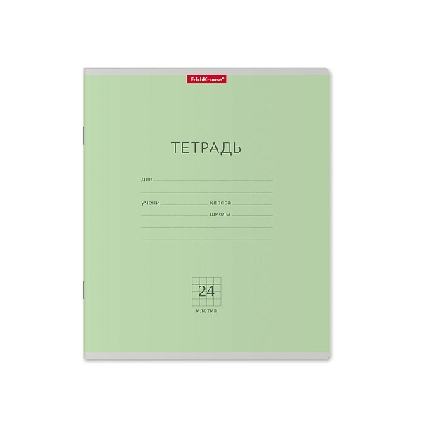 Тетрадь 24 листа в клетку "Классика" (зеленый)