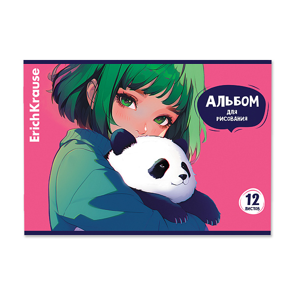Альбом д/рис. 12 л. ErichKrause Panda Hugs, А4, на скобе  MIX-PACK