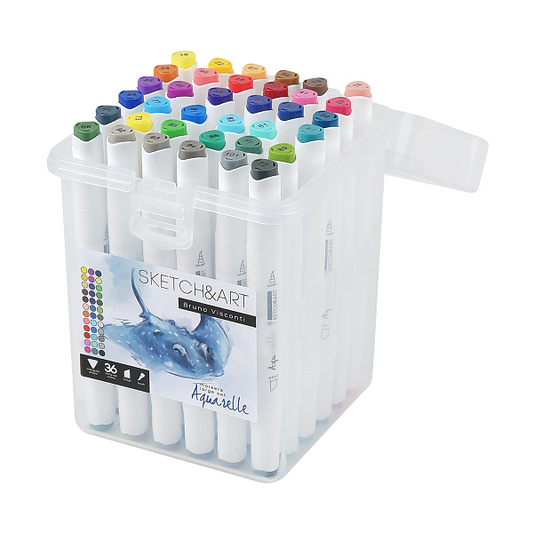 Набор маркеров акварельных 36 цв. "SKETCH&ART"