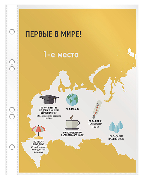 Папка-вкладыш А5 30 мкм Бюрократ Премиум глянцевые (упак.:100шт)