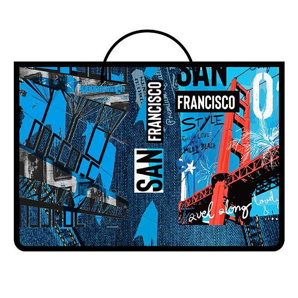 Папка для тетрадей А4 с ручками "San-Francisco" печать на пластике