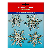 Набор наклеек ErichKrause® Decor Снежинки золотые 18х23см