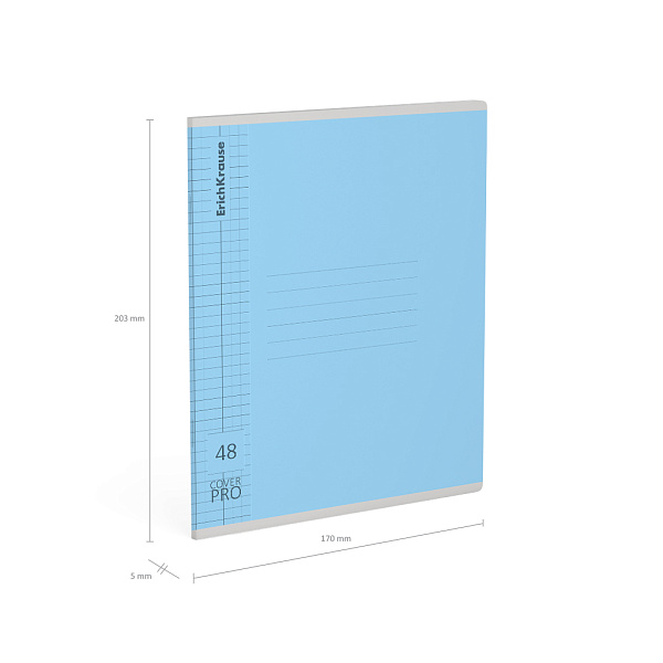 Тетрадь 48 листов в клетку с пластиковой обложкой на скобе ErichKrause Классика CoverPrо glossy, А5+, MIX-PACK