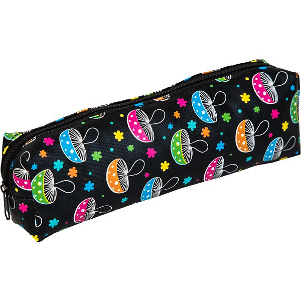 Пенал "Attomex. Have Fun" 20x7x3,5 см, прямоугольный для 50 предметов, на молнии, искусственная кожа с рисунком, ассорти 3 дизайна