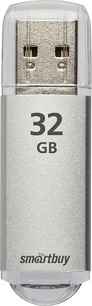 USB Флэш-драйв 32ГБ Smart Buy V-Cut, USB 2.0, металлический корпус, серебристый