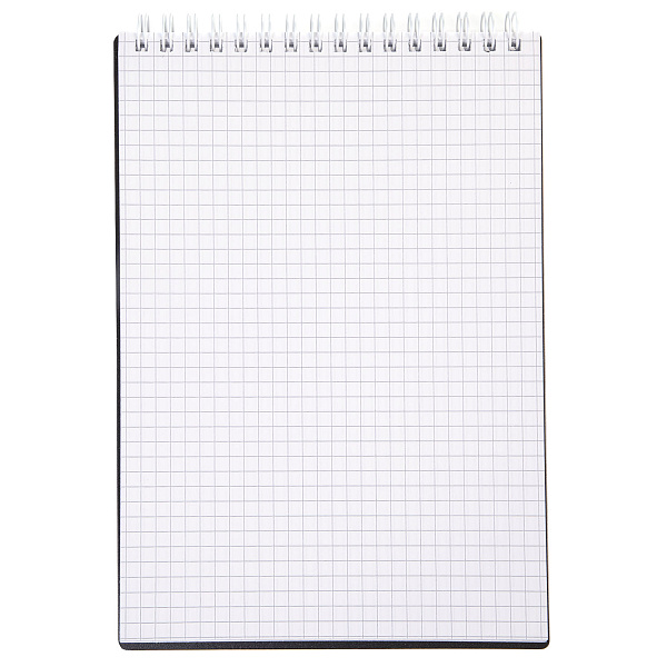 Блокнот А5 80 л. кл. на гребне VELVET Черный Пластиковая обложка 