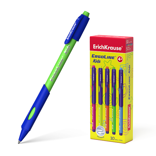 Ручка шариковая  ErichKrause Ultra Glide ErgoLine Kids Ultra Glide Technology, СИНЯЯ