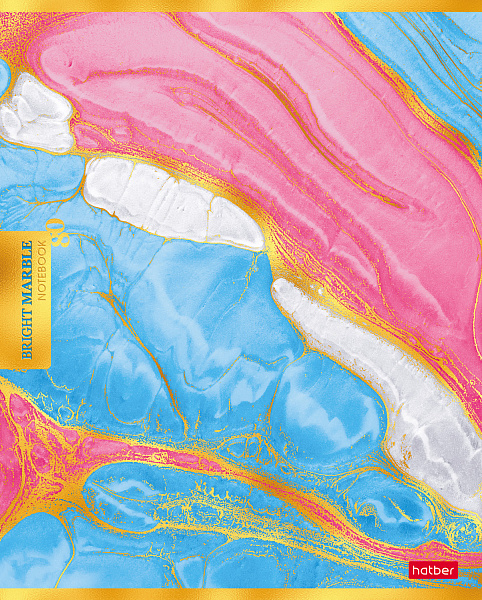 Тетрадь 80 л. кл. "Яркий мрамор" металлизиров.картон
