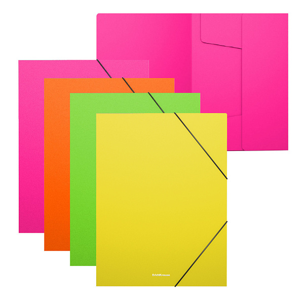Папка на резинке А4 ErichKrause Matt Neon, Ассорти