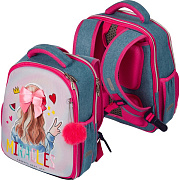 Рюкзак школьный "deVENTE. Junior. Miracles" жесткий 35x27x13 см (14 л) вес 800 г, эргономичная формоустойчивая спинка с двойной вентиляцией и мягкие S-образные инновационные амортизационные лямки, нагрудные пряжки, дно из фактурной резины с ножками, 