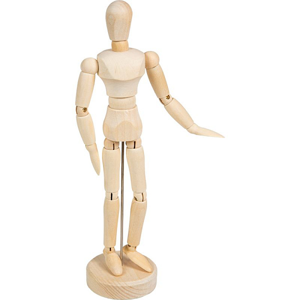 Манекен человека художественный "deVENTE. ART" высота 20,32 см, натуральное дерево, тип - универсальный, на подставке с металлической опорой, в картонной коробке
