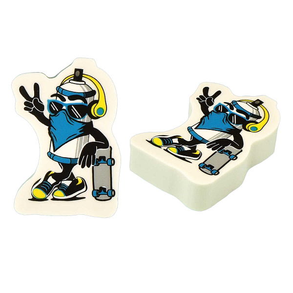 Ластик "ЯРКИЕ ДИЗАЙНЫ" (ассорти, белый, 34x42x10 мм, 30x43x10 мм, 32x42x10 термопластичная