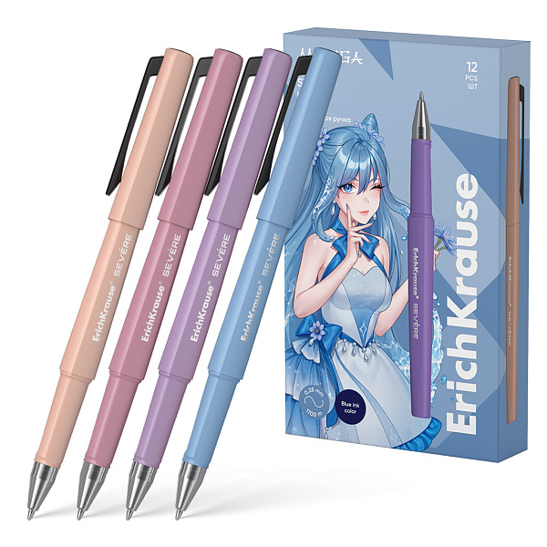 Ручка шариковая ErichKrause Severe Stick Manga Super Glide Technology, СИНЯЯ 0,7 мм 