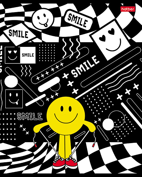 Тетрадь 48 л. кл. "Happy smile" на скобе, скругл.углы серия -