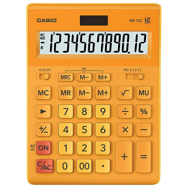 Калькулятор 12 разр., Casio оранжевый 
