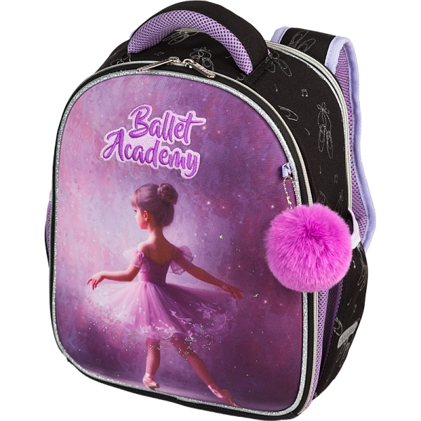 Рюкзак школьный "deVENTE. Junior. Ballet Academy" жесткий 35x27x13 см (14 л) вес 800 г, 1 отд. на молнии с разделителями для учебников, с органайзером, 1 отделение для формата A4, 2 боковых кармана сеточкой на резинке, эргономичная формоустойчивая сп