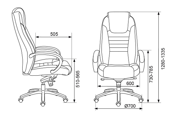 Кресло руководителя Бюрократ T-9923SL черный кожа крестов. металл хром T-9923SL/BLACK