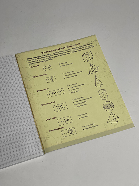 Тетрадь предметная 48 листов  "Фразочки"  Геометрия, со справочным материалом, обложка мелованный картон, блок офсет