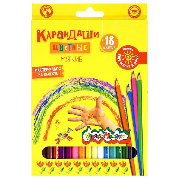 Карандаши 18 цв. "Каляка-Маляка" деревян., шестигран., карт.уп.