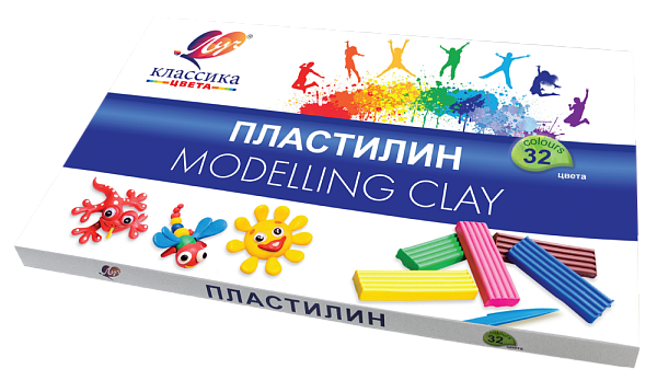 Пластилин 32 цв. Луч "Классика" к/уп.