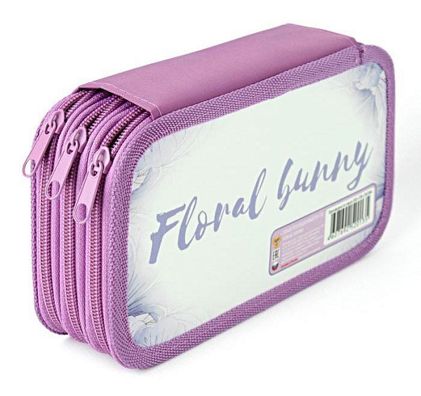 Пенал 3секц. д/дев. 190*105 "Нежные зайчики" тканевый торец 