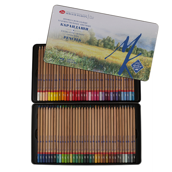 Набор профессиональных цветных карандашей "Мастер-Класс", 72 цвета, в жестяном пенале