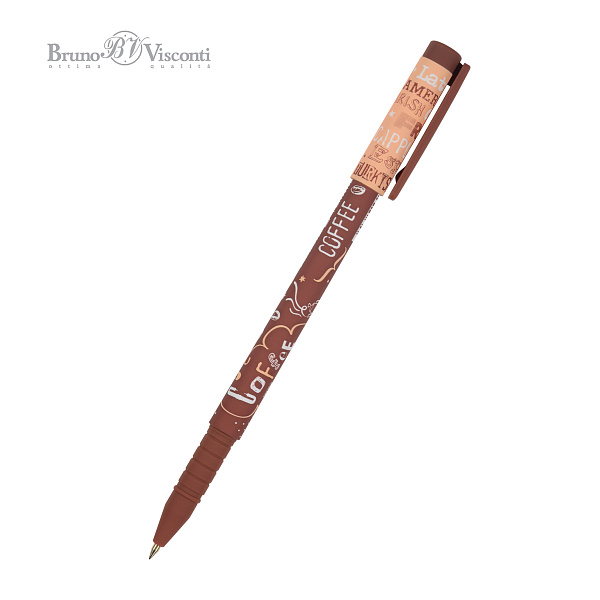 Ручка шариковая 0,5 мм "FunWrite. Coffee Time. Латте" СИНЯЯ