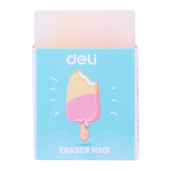 Ластик Deli прямоугольный 38х25х17мм ассорти индивидуальная картонная упаковка