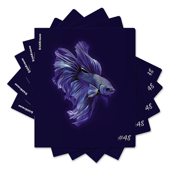 Тетрадь 48 л. кл. "Indigo", ламинация soft-touch+выборочный УФ-лак ErichKrause _MIX-PACK