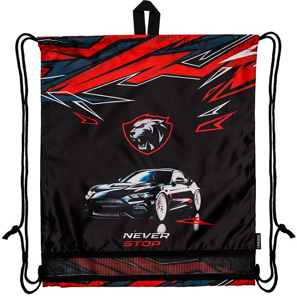 Сумка для сменной обуви "deVENTE. Never Stop" 40x47 см, водоотталкивающая ткань, на веревочной завязке, с вставкой из пластиковой сетки для вентиляции, с петлей для повеса и переноски