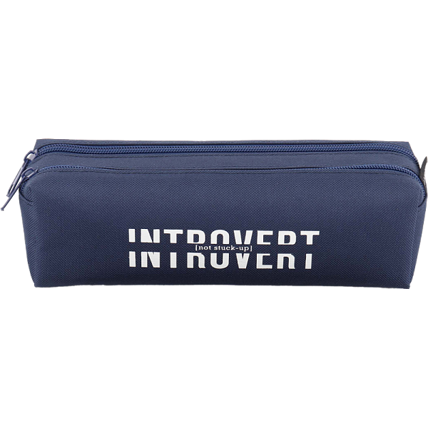 Пенал "deVENTE. Introvert" 21x6x6 см, плотный износостойкий полиэстер с водоотталкивающей пропиткой, 2 отделения на молнии, прямоугольный для 40 предметов, темно-синий