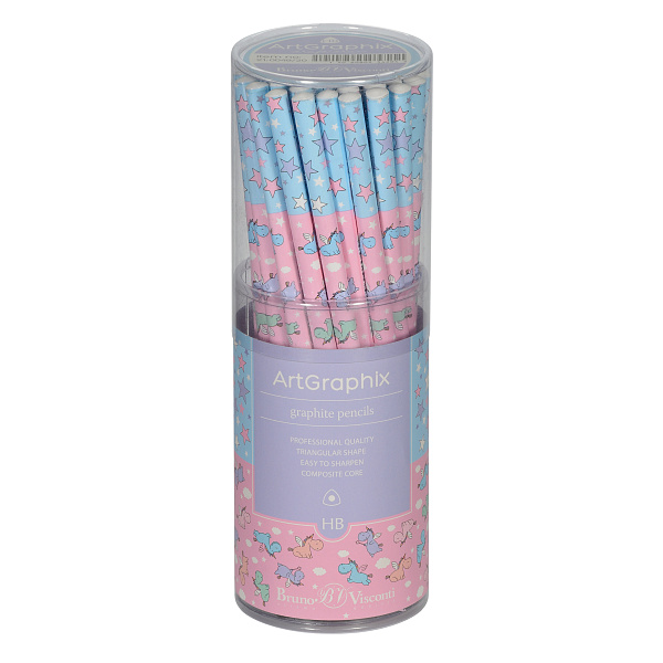 Карандаш ч/г HB "ArtGraphix. Zefir. Единорожки в облачках" (пластиковый корпус)