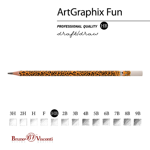 КАРАНДАШ ЧЕРНОГРАФИТОВЫЙ "ArtGraphix. Fun.  Леопард" НВ (пластиковый корпус) (10129060/310719/0019114,КИТАЙ)